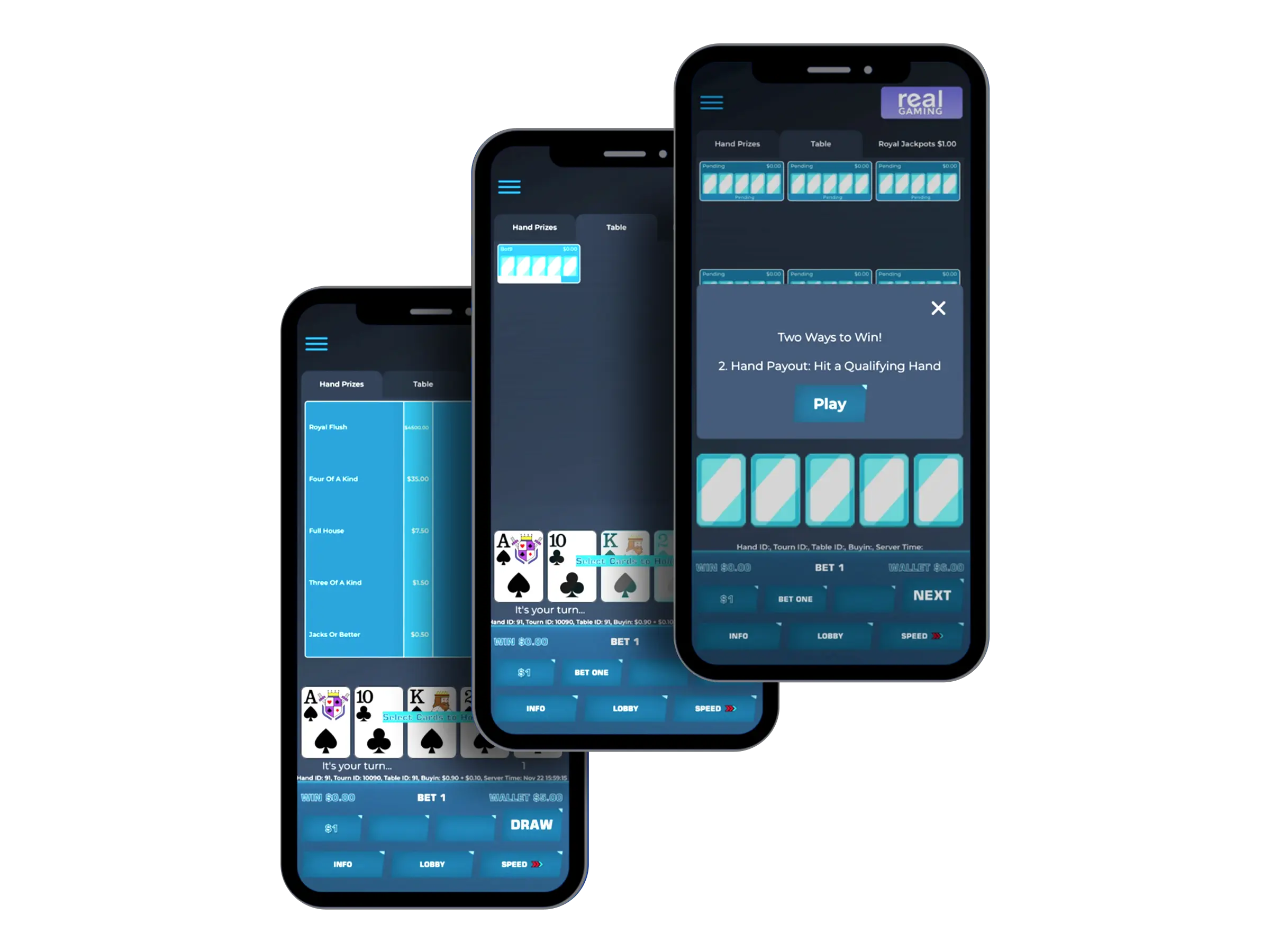 Real Gaming Poker — Interface 1